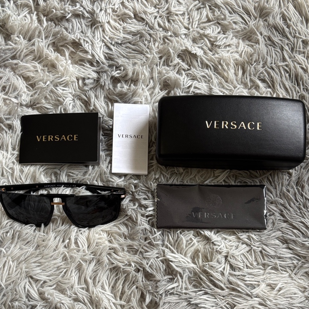 Versace Black and Gold Sunglasses Set
